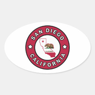 San Diego California Ovale Sticker