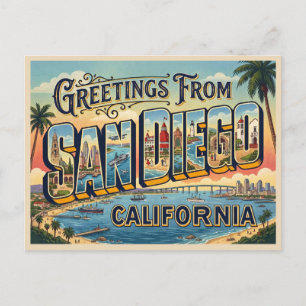 San Diego California Reis Briefkaart