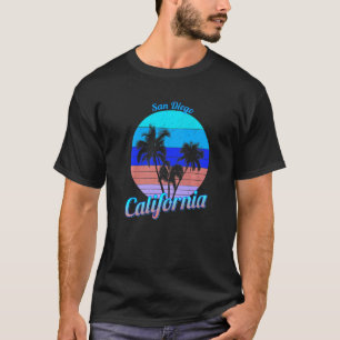 San Diego California Retro Palm Trees Beach Summer T-shirt