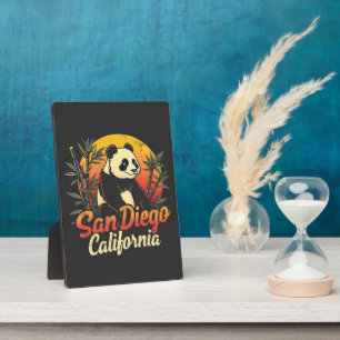 San Diego California Retro Sunset  Panda Fotoplaat