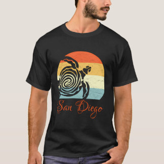 San Diego California  Retro Zee Schildpad T-shirt