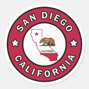 San Diego California Ronde Sticker