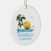San Diego California Sailing Keramisch Ornament (Rechts)