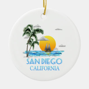 San Diego California Sailing Keramisch Ornament