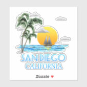 San Diego California Sailing Sticker (Vel)
