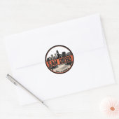 San Diego California Skyline-moderne stadskunst Ronde Sticker (Envelop)