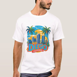 San Diego California Skyline-moderne stadskunst T-shirt