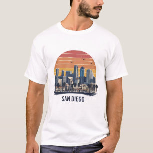 San Diego California Skyline-moderne stadskunst T-shirt