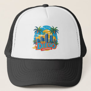 San Diego California Skyline-moderne stadskunst Trucker Pet