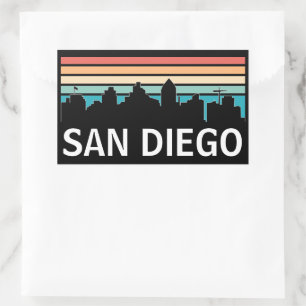 San Diego California skyline vintage reizen Rechthoekige Sticker