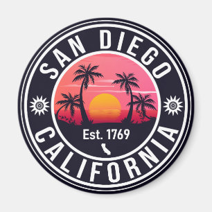 San Diego California Sunset Vakantie Souvenirs 60s Magneet