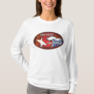 San Diego California surfer kunst dames hoodie T-shirt