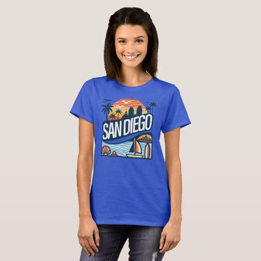 San Diego California T-shirt (Voorkant volledig)