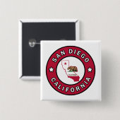San Diego California Vierkante Button 5,1 Cm (Voorkant /achterkant)