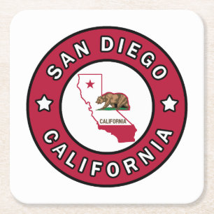 San Diego California Vierkante Kartonnen Onderzetter