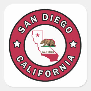 San Diego California Vierkante Sticker