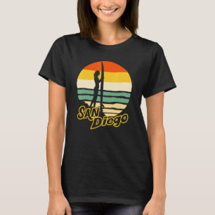 San Diego California Vintage 70s Retro Sunset Surf T-shirt