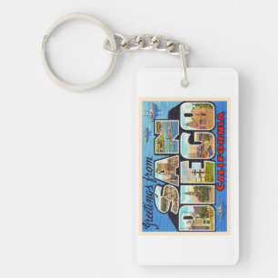 San Diego California Vintage Large Letter Briefkaa Sleutelhanger