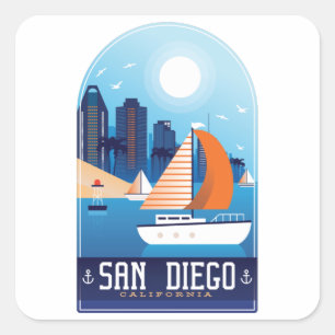 San Diego California Vintage Travel Sticker