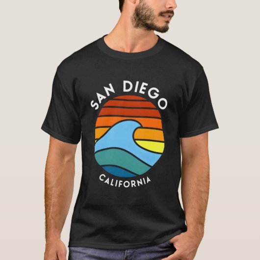 San Diego California Wave T-shirt (Voorkant)