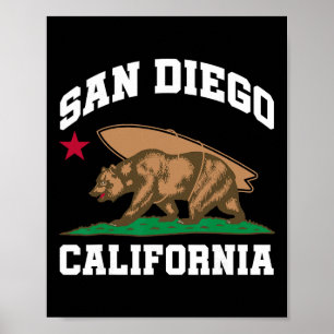 San Diego Californië Beer Surfen Surfer Poster