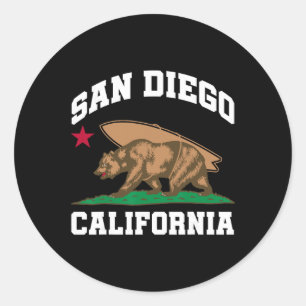 San Diego Californië Beer Surfen Surfer Ronde Sticker