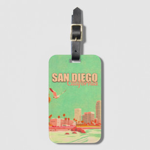 San Diego Californië Binnenstad Souvenirs 1950s Bagagelabel