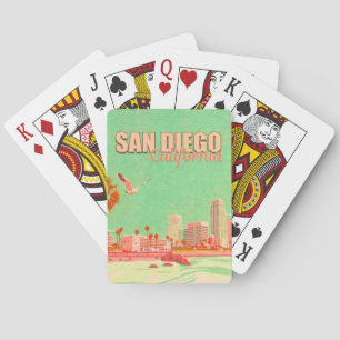 San Diego Californië Binnenstad Souvenirs 1950s Pokerkaarten