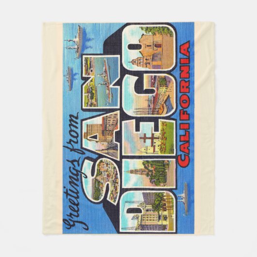 San Diego Californië groot Briefkaart Fleece Deken (Voorkant)
