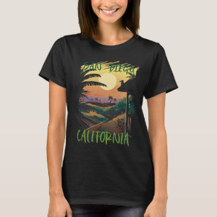 San Diego Californië Palmbomen Strand Oceaan Surfe T-shirt