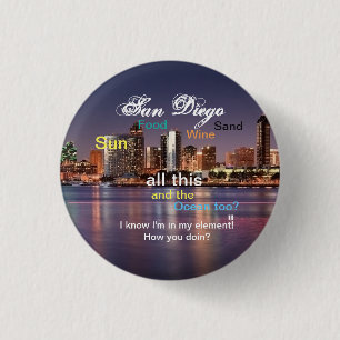 San Diego, Californië Pin Ronde Button 3,2 Cm