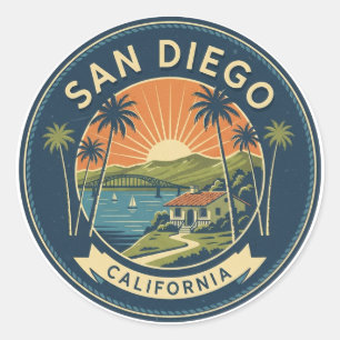 San Diego Californië Reizen Ronde Sticker