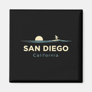 San Diego Californië Retro Surfplanken Surfen Zome Magneet