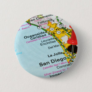 San Diego, Californië Ronde Button 5,7 Cm