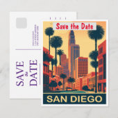 San Diego, Californie, Sauvegarder la date, Carte  (Devant / Derrière)