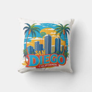 San Diego Californië Silhouet–Moderne Stadsgezicht Kussen