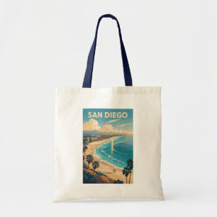 San Diego Californië Silhouette Reis Kunst Vintage Tote Bag