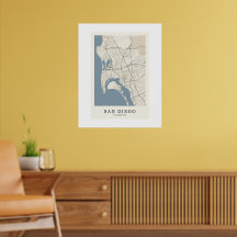 San Diego Californië Stadkaart Poster | Minimalist