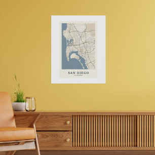 San Diego Californië Stadkaart Poster Minimalist
