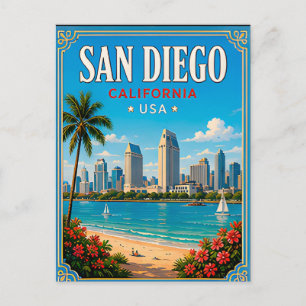 🌊 San Diego Californië strandvakantie herinnering Briefkaart