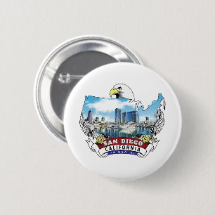 San Diego, Californië, Verenigde Staten Kale Eagle Ronde Button 5,7 Cm