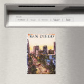 San Diego Californië Waterverf Sunset Uitzicht Magneet (Insitu (Vaatwasser))