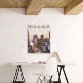 San Diego Californië Waterverf Sunset Uitzicht Poster