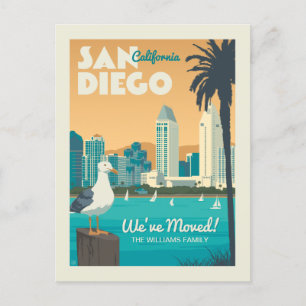 San Diego, Californië We zijn verhuisd! Uitnodiging Briefkaart