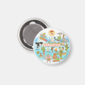 San Diego Cartoon Magneet (Voorkant / Achterkant)