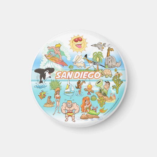 San Diego Cartoon Magneet (Voorkant)