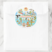 San Diego Cartoon Ronde Sticker (Tas)