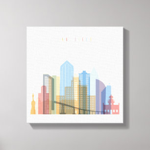 San Diego City Skyline Canvas Afdruk