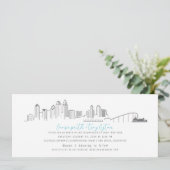 San Diego City Skyline Coronado bruiloft uitnodigi Kaart (Staand voorkant)