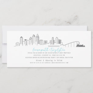 San Diego City Skyline Coronado Wedding Invitation Kaart